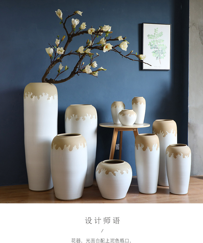 Large vases, I and contracted sitting room flower arranging flowers white thick some ceramic pot home decoration ceramic furnishing articles