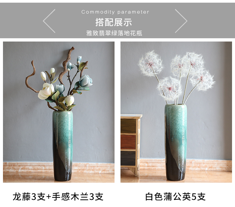 American jingdezhen ceramic vase flower arrangement of large living room furnishing articles of Chinese style porch lattice Windows - lucky bamboo bottles