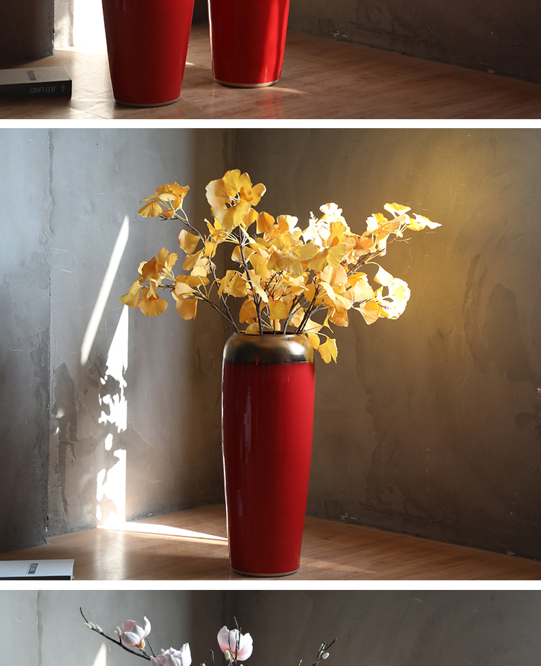 Large vases, ceramic I and contracted the new Chinese style Chinese red red wedding flower arrangement festival furnishing articles to the living room