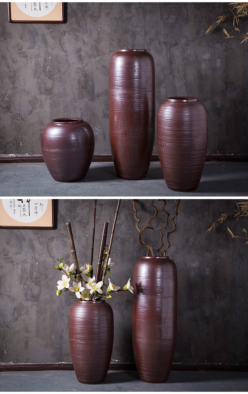 New Chinese style ceramic vase furnishing articles flower arranging large sitting room ground flowerpot jingdezhen household contracted modern northern Europe