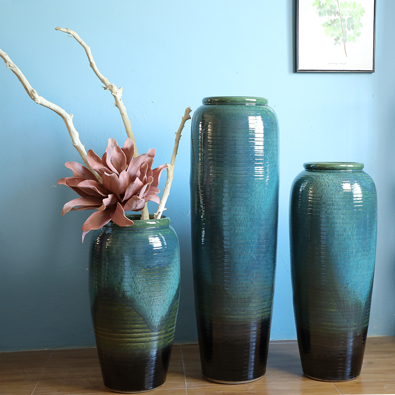 Jingdezhen porcelain ceramic vase contracted and I sitting room, dining - room of Europe type TV ark, large - sized ground flower arranging furnishing articles