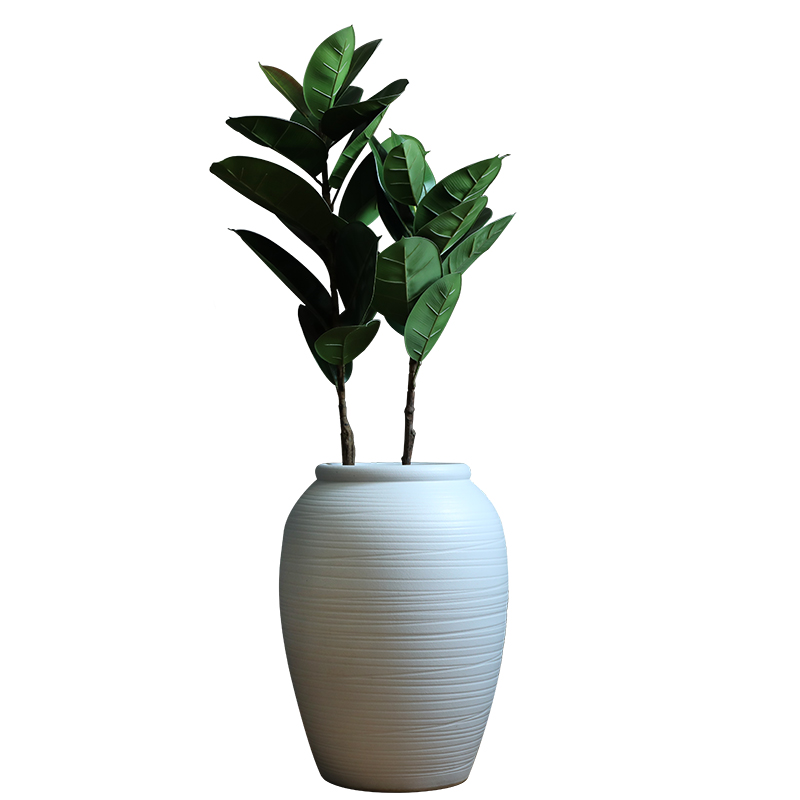 Jingdezhen ceramic large vases, flower arrangement sitting room place I and contracted white checking pottery landing big flower pot