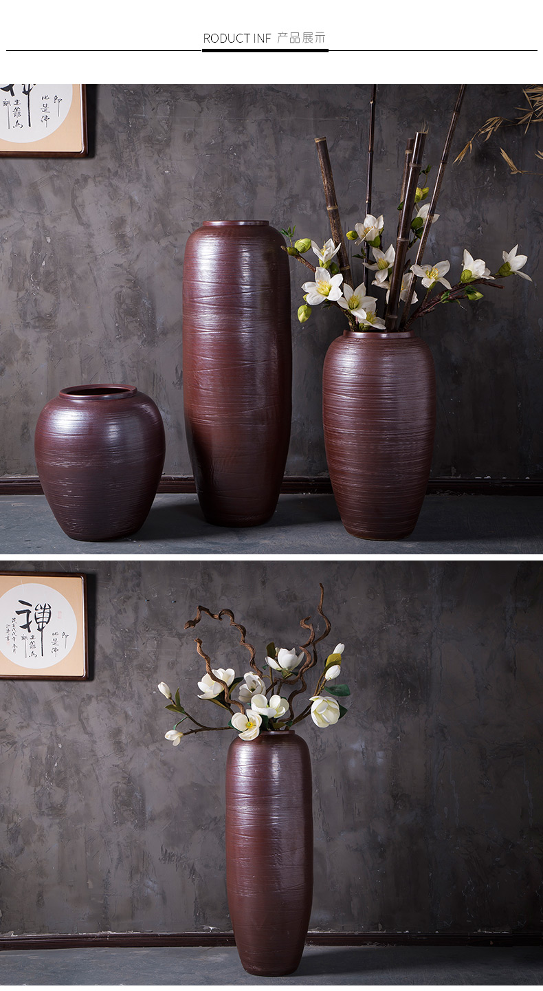 New Chinese style ceramic vase furnishing articles flower arranging large sitting room ground flowerpot jingdezhen household contracted modern northern Europe