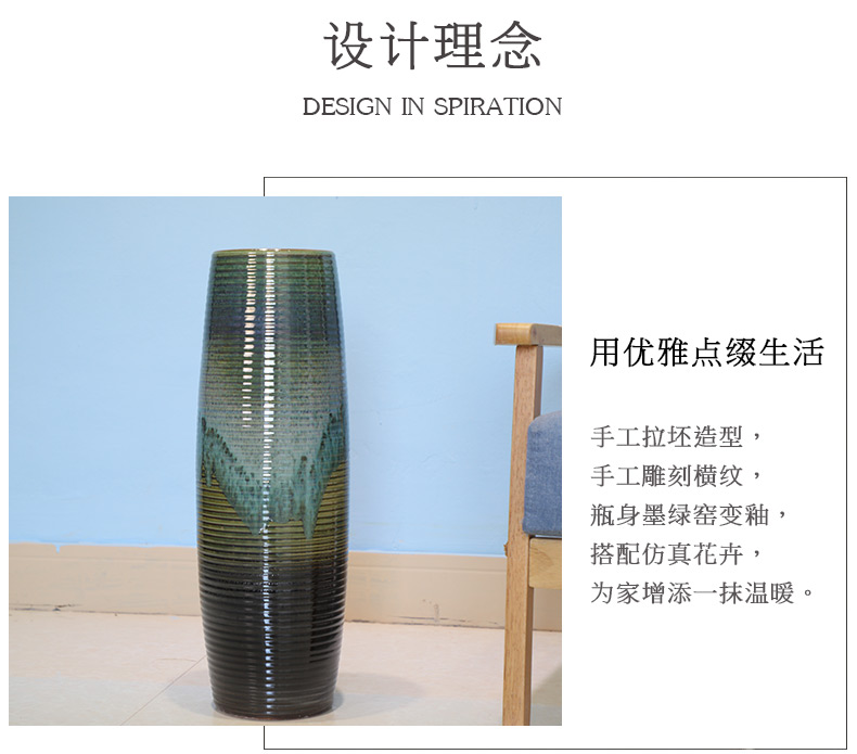 Jingdezhen modern European contracted decorate ceramic vase landing big sitting room, the dried flower arranging flower art