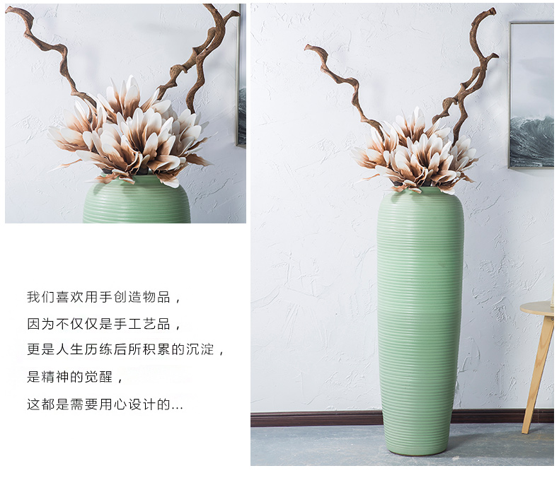 Jingdezhen I and contracted ceramic vase landing big sitting room dry flower arranging flowers is placed on the Nordic and fresh your up green