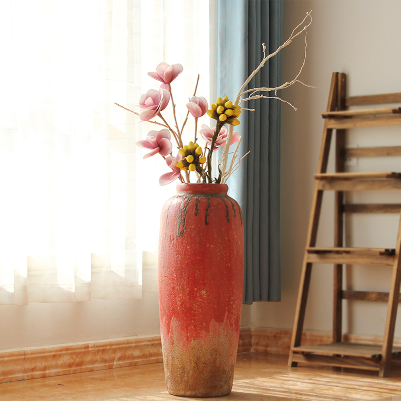 Jingdezhen coarse some ceramic jar jar flower implement ground vase earthenware do old archaize southeast Asia example room decoration