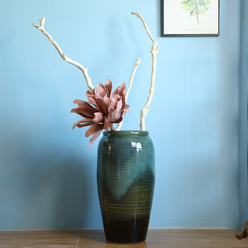 Jingdezhen porcelain ceramic vase contracted and I sitting room, dining - room of Europe type TV ark, large - sized ground flower arranging furnishing articles
