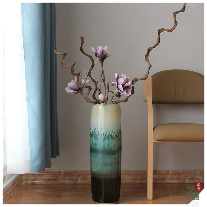 Modern American European Mediterranean style ceramic color glaze floor vases, home furnishing articles sitting room adornment