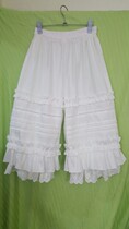 (twill cotton)Embroidered organ pleats gorgeous long peng leg pumpkin pants leggings LO niang keep warm