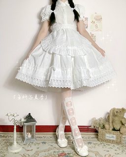 Lolita embroidered cotton half-length anti-see-through bottoming skirt