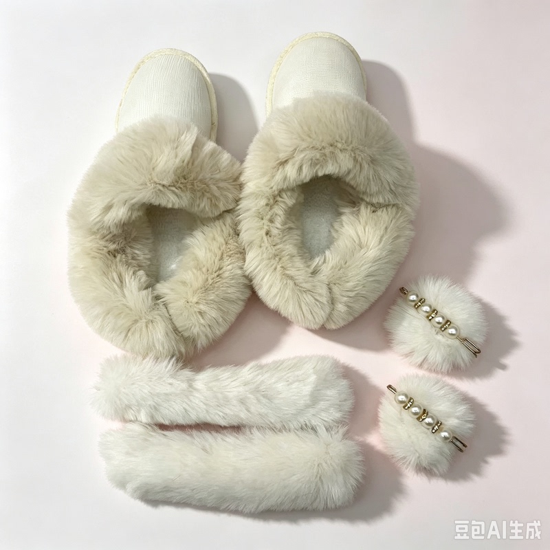 Suitable for Crocs Clogs, Inner Cotton Lining, Autumn and Winter Plush Shoe Covers, Winter Warm Puff Snow House Style