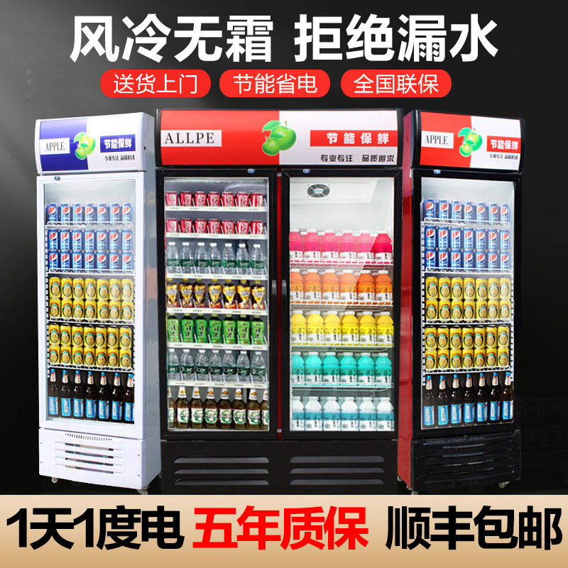 Transparent freezer fresh-keeping display cabinet refrigerator commercial convenience store supermarket beverage refrigerator double door beer freezer