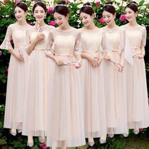 Bridesmaid dress female 2019 new bridesmaid group long sister dress not backless wedding sister dress thin evening ceremony