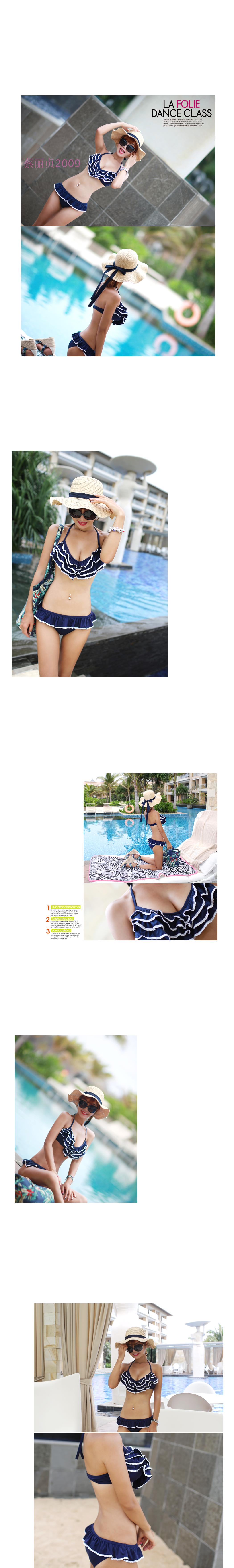 Trang web chính thức của Hàn Quốc phụ nữ kỳ nghỉ bãi biển bikini lớp áo tắm lá sen 1318 - Bikinis áo tắm sexy