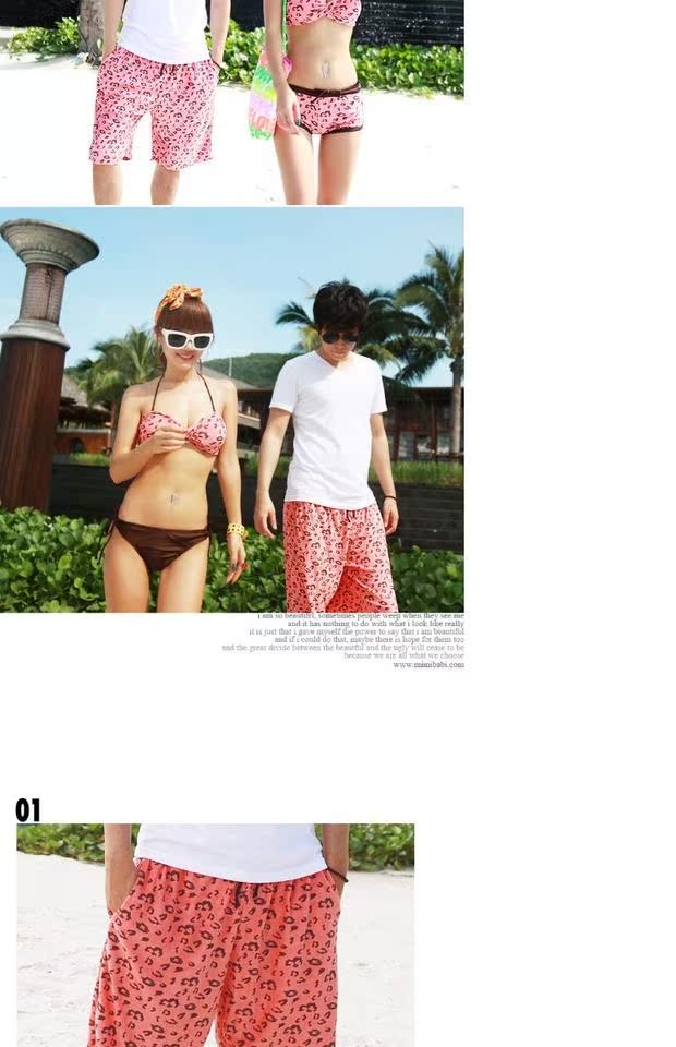 Hàn Quốc nhập khẩu áo tắm cặp đôi bikini boxer áo tắm nữ ba mảnh - Vài đồ bơi 	đồ đôi đi biển dep	