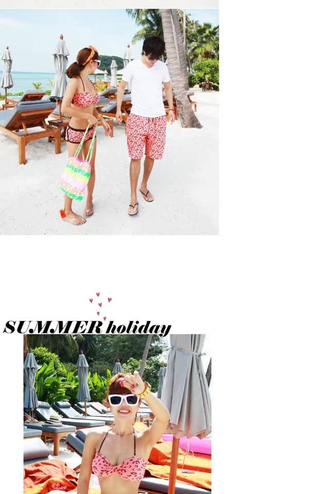 Hàn Quốc nhập khẩu áo tắm cặp đôi bikini boxer áo tắm nữ ba mảnh - Vài đồ bơi 	đồ đôi đi biển dep	