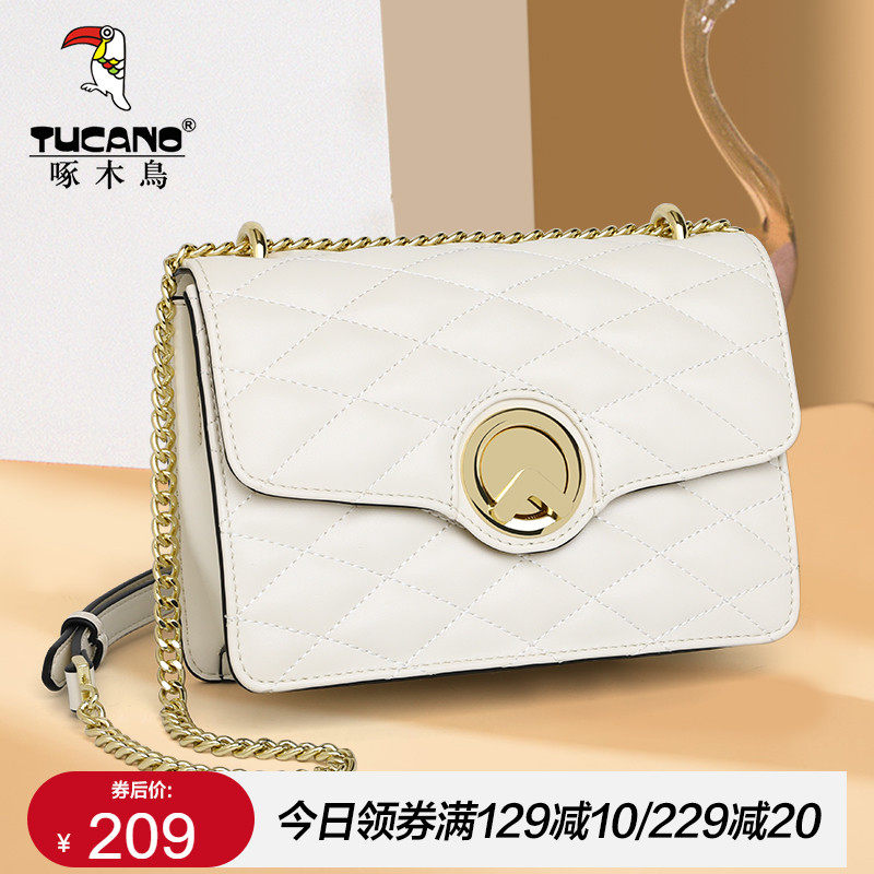 Woodpecker Bag Packs Women Bag 2021 New Tide Small Fragrant Wind Rhombus Chain Pack Fashion 100 Hitch Woman Single Shoulder Inclined Satchel Bag