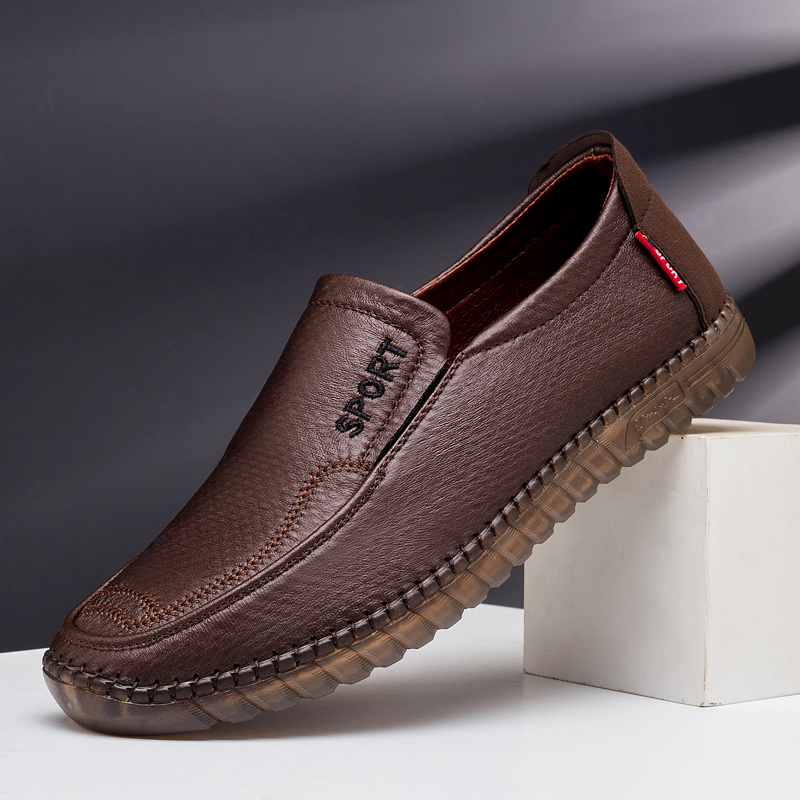 Old Beijing cloth shoes men's soft bottom breathable men's pedal lazy driving shoes handmade men's shoes middle-aged and elderly dad shoes