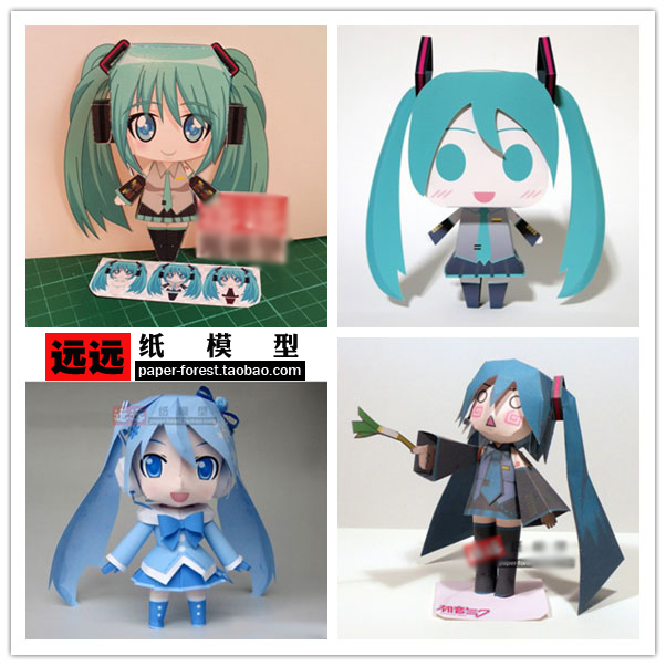 Mô hình giấy 3D Hatsune Miku bộ 24 snow Hatsune miku handmade DIY trang trí nhân vật anime - Trang trí nội thất trang trí phòng ngủ nhỏ không giường
