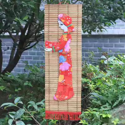 Characteristic decorative painting home living room study decorative painting wall hanging bamboo curtain painting National flavor 22 * 65cm