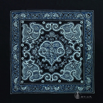Cloth Art Miao Artisanal Batik Decoration Painting Batik of the Wax Dyeing Square Table Cloth Tea Table Cloth 90 * 90cm