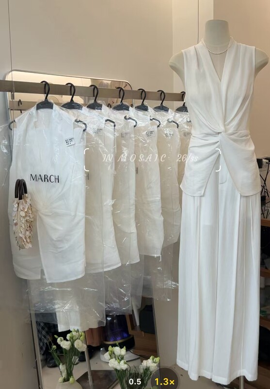 Mosaic New High-End Light Luxury French Linen Design Twist V-Neck Top + Wide-Leg Pants Set for Women