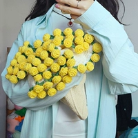 Одеяло курино-желтое + молочно-белая роза ⭐ Обычный стиль [120см] Бесплатные инструменты + видео