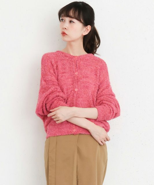 DU's K+21 spring wear temperament and style customer supply butterfly yarn thick soft coat knitted cardigan