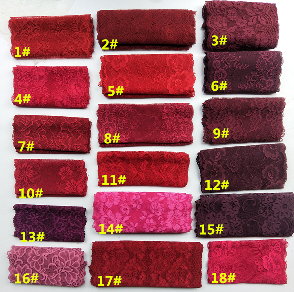 No. 42 DIY Clothing Accessories Big Red Maroon Burgundy Rose Red Rubber Red Elastic Lace