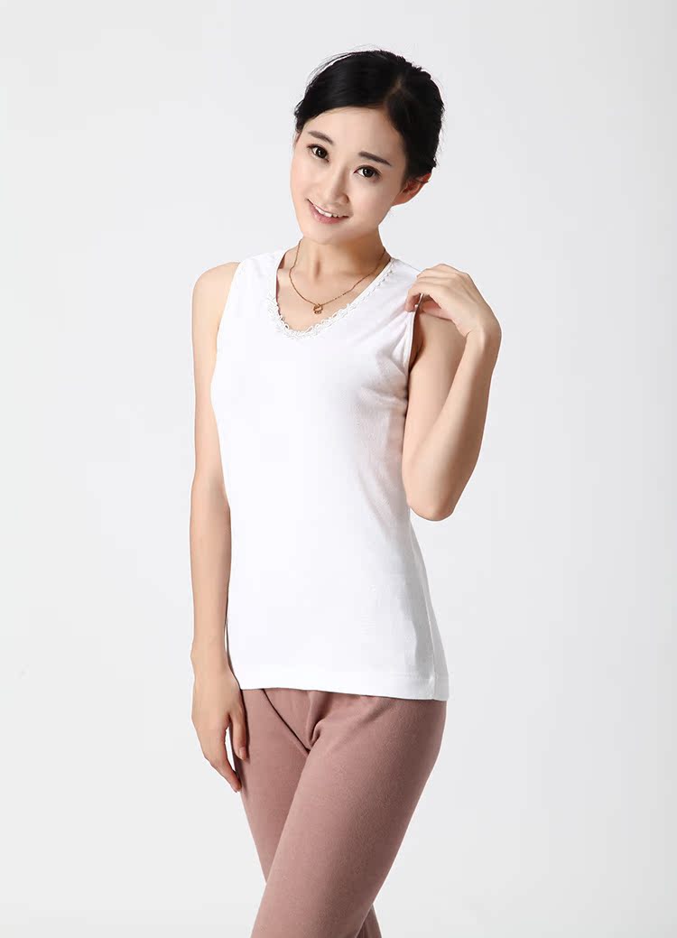 Áo vest nữ cotton trắng cotton mịn ren ren cơ sở vest áo ngực đẹp