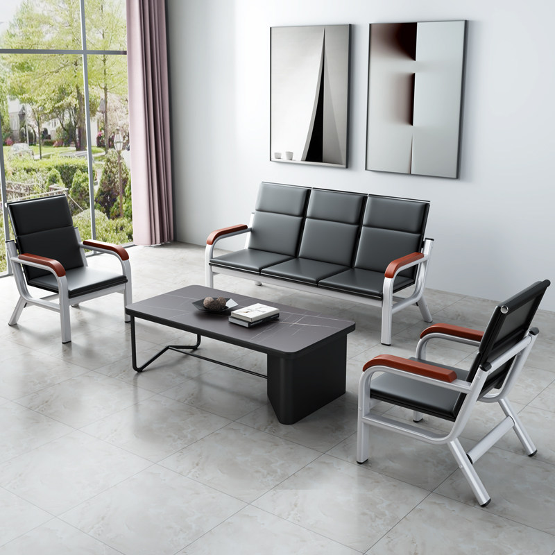 Office sofa simple modern business office sofa coffee table combination three-person small sofa chair apartment rental house