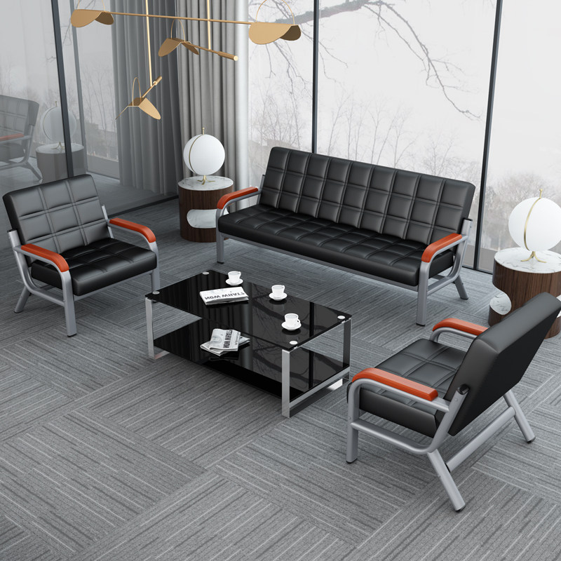 Lounge area row chair sofa three-seat back chair bench row chair reception waiting chair office sofa coffee table