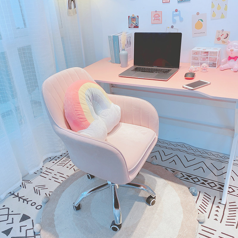 Computer Chair Home Comfortable Sedentary Back Chair Cute Girls Bedroom Seat Lift Swivel Chair Net Red Makeup Chair