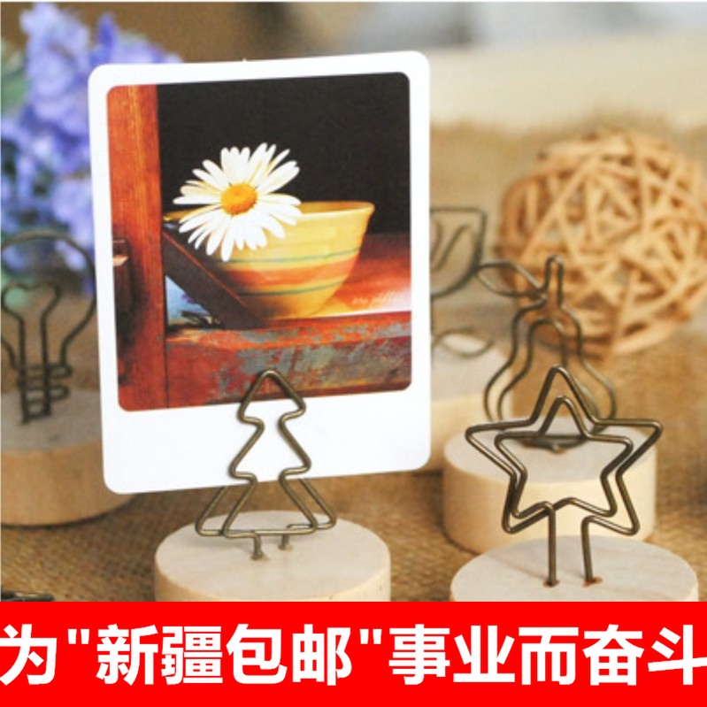 Xinjiang log retro zakka groceries forest stump wooden iron sticky note clip message photo clip