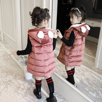Girls winter golden velvet cotton vest wear childrens horse clip winter clothes baby shoulder autumn winter long foreign atmosphere tide