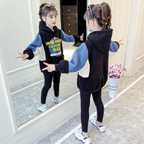Girls plus velvet thickened sweater autumn and winter 2020 new Korean version of the tide air childrens coat winter clothing warm children