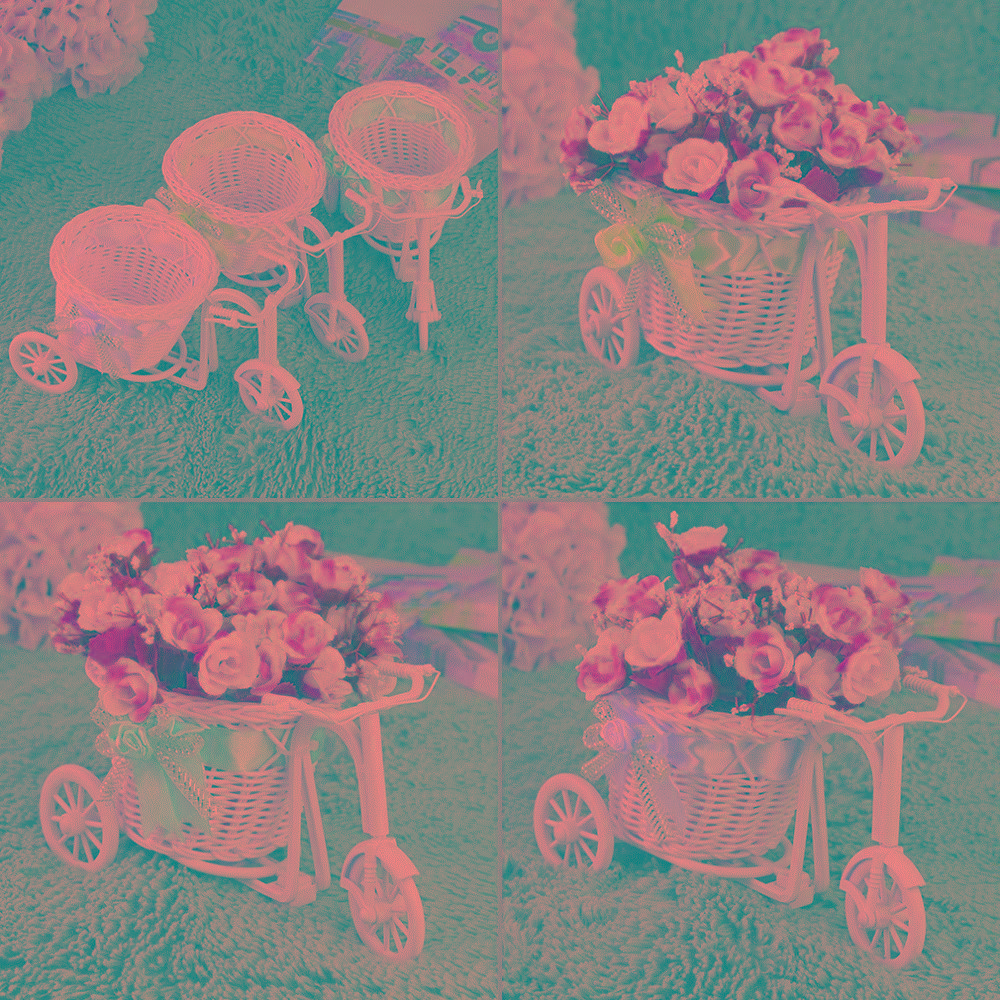 BowKnot Rattan Tricycle Bike Basket Party Wedding Decor Gift
