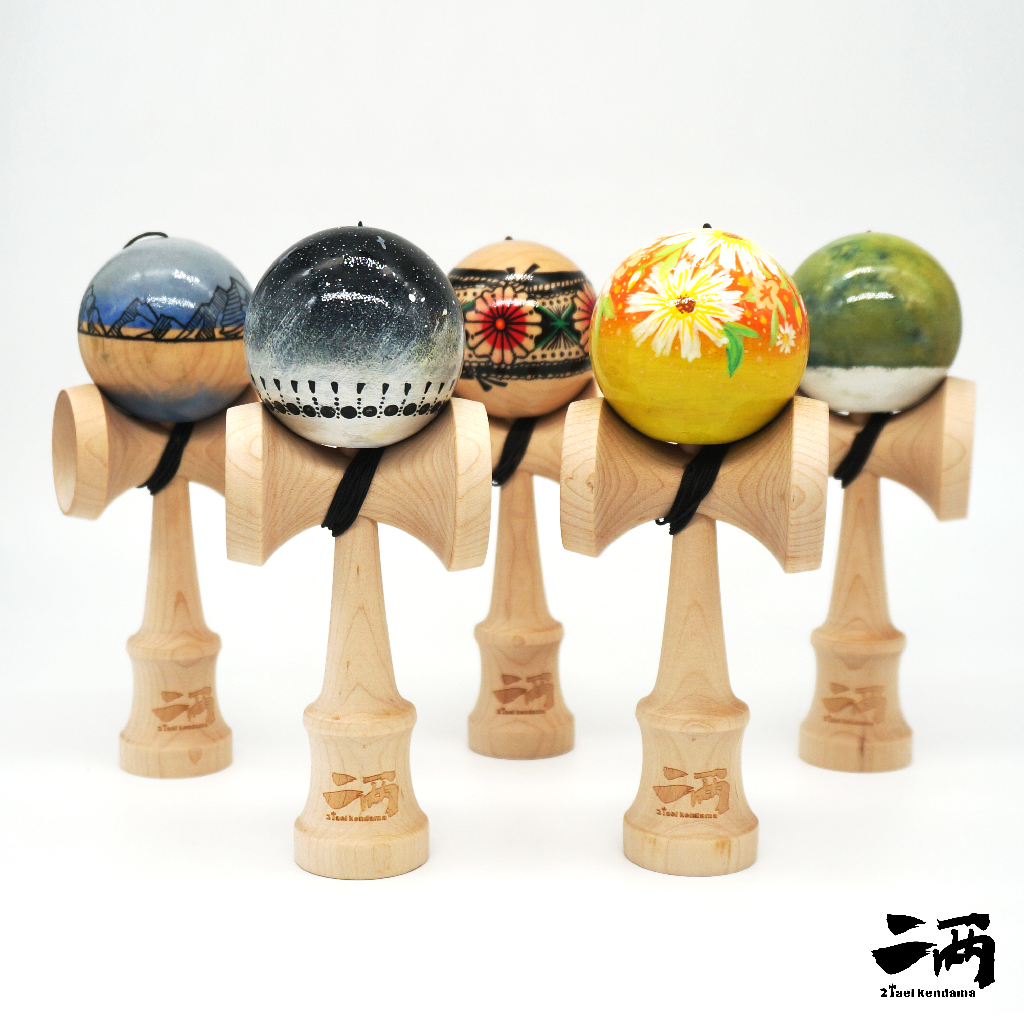 (sold out pure display) Two-sword jade hand-painted series Kendama designer Herch joint 5 models