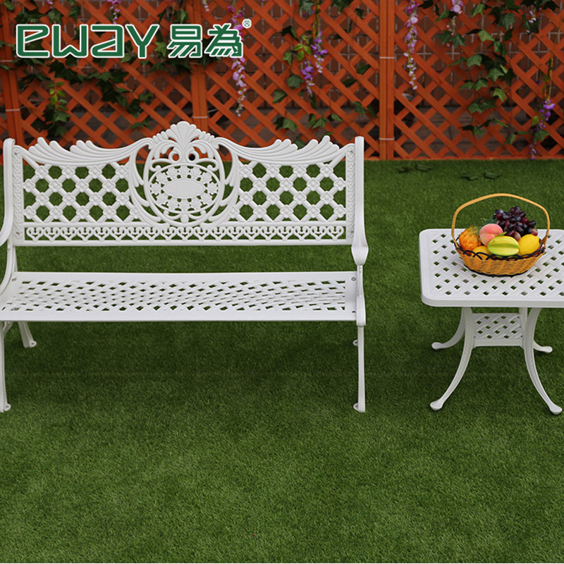 Garden outdoor park row chair courtyard bench park chair outdoor aluminum alloy bench coffee table combination