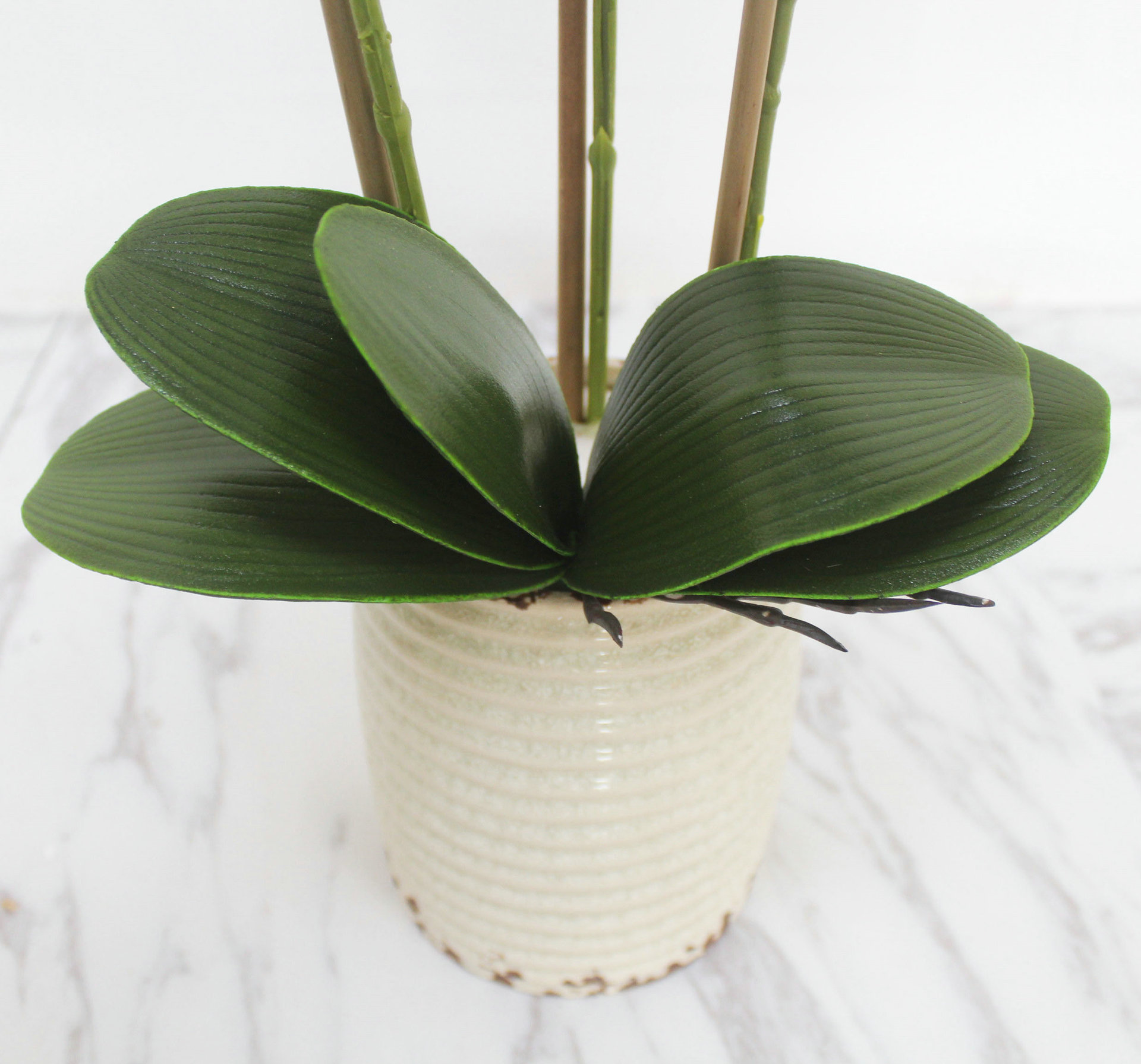 Simulation of phalaenopsis leaves PU feel glue flower leaves flower arrangement accessories green leaves handmade wedding ornaments factory direct sales