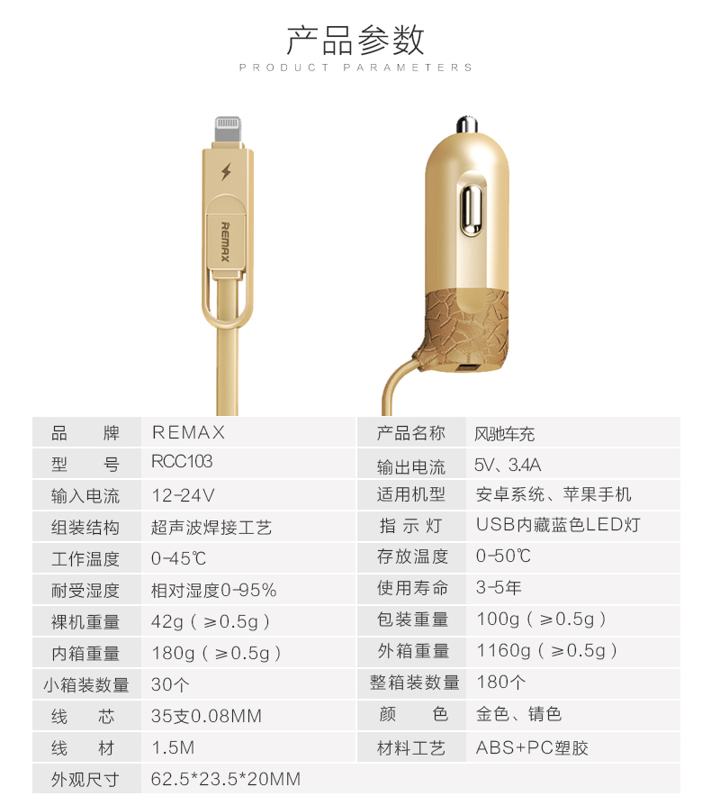 chargeur REMAX 3.4A, 3A - Ref 1302580 Image 19