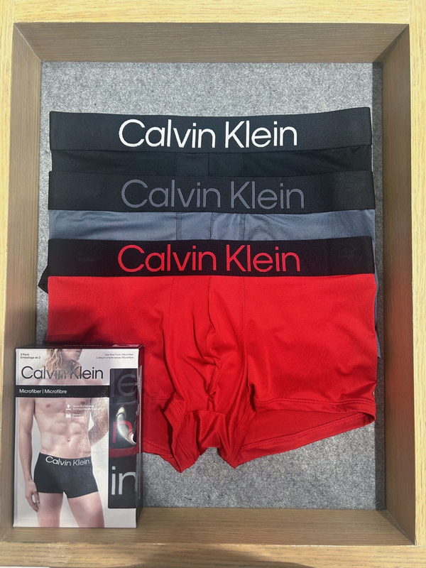[Three-Piece Set] Ck Men's Lightweight, Smooth, Low-Rise, Anti-Pinch Boxer Briefs Np2607
