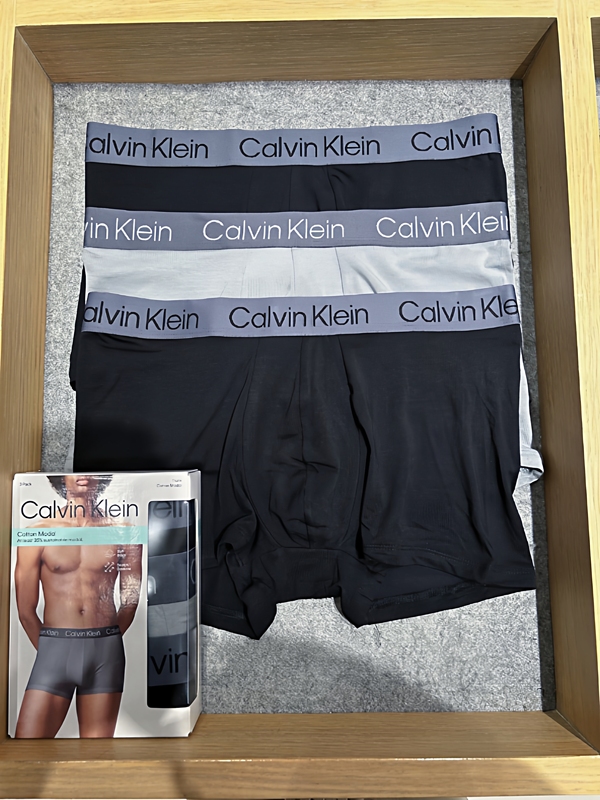 [Shipped from the Store] [Three-Piece Set] Ck Men's Jacquard Breathable Anti-Chafing Boxer Briefs Np2526O
