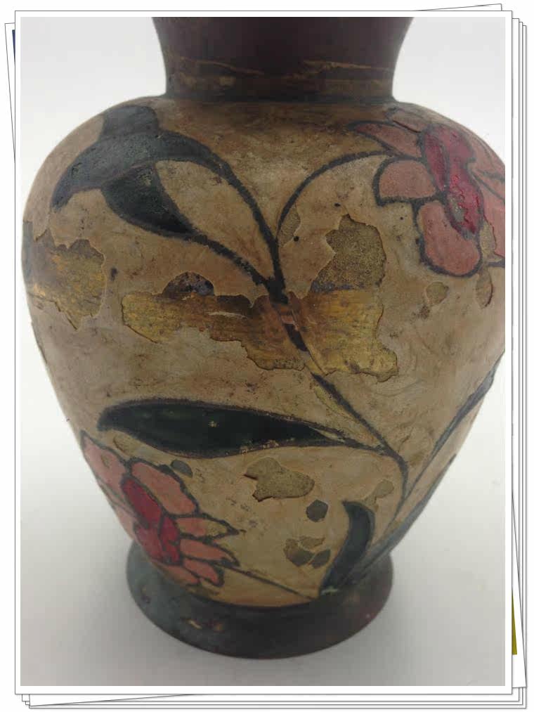 Камеры 西洋收藏312977彩漆花瓶二手铜工艺摆件软装回流金属器艺术品礼品