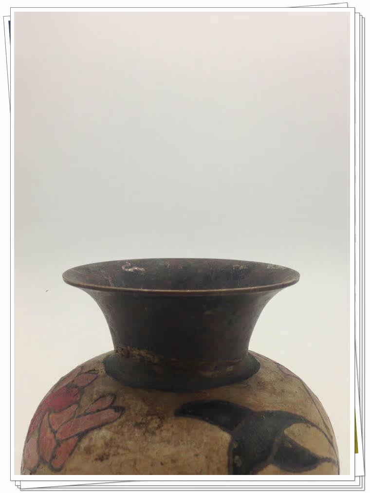Камеры 西洋收藏312977彩漆花瓶二手铜工艺摆件软装回流金属器艺术品礼品