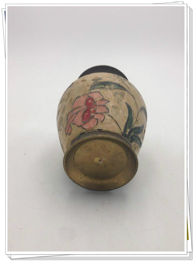 Камеры 西洋收藏312977彩漆花瓶二手铜工艺摆件软装回流金属器艺术品礼品