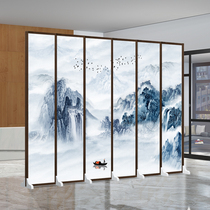  New Chinese style screen partition wall Living room folding mobile office Simple decoration occlusion Simple modern home