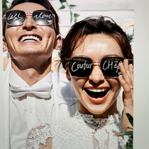 New studio photography props glasses Wedding travel fashion street shot sunglasses Personality photo trend letter glasses