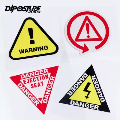 Acrophobia sticker triangle exclamation mark warning danger warning car warning reflective car sticker body tail