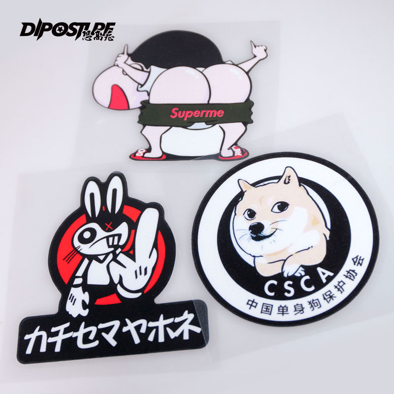 Cartoon car stickers Car modification luminous reflective crayon Shin funny personality creative stickers Body scratch occlusion